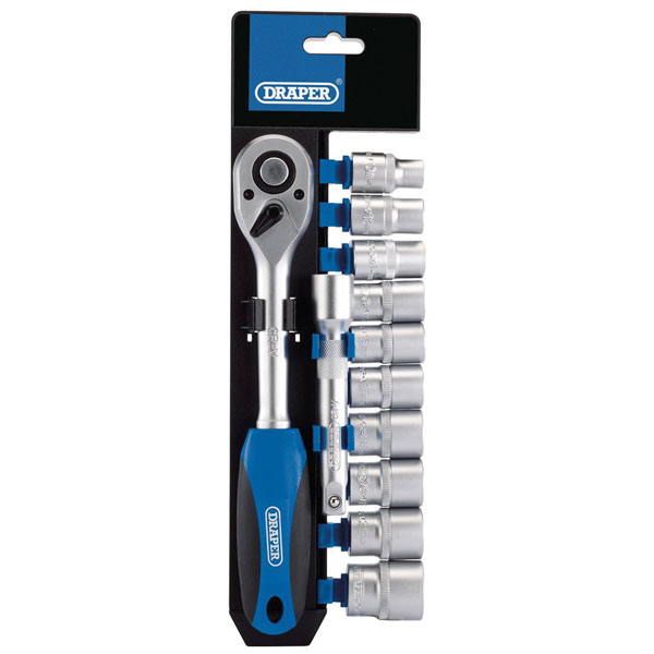 16374 1/2" Sq. Dr. Metric Socket and Ratchet Set (12 Piece)