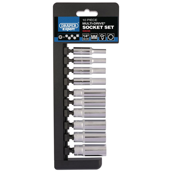 Draper Expert 50048 1/4" Sq. Dr. Metric Multi-Drive® Deep Socket S...