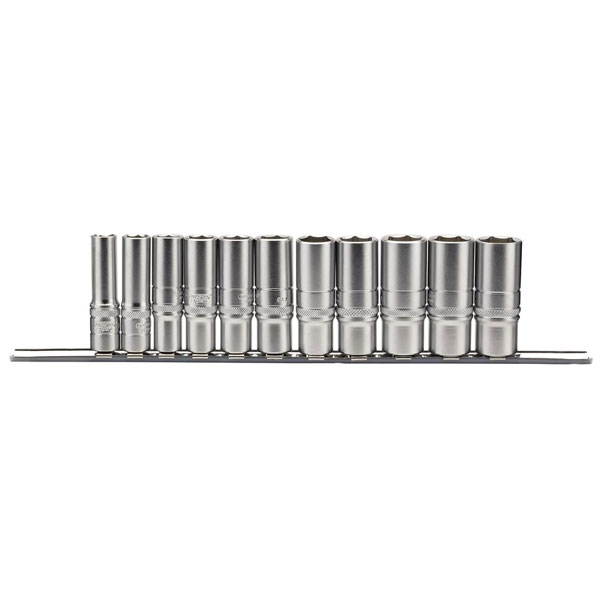 16495 3/8" Sq. Dr. Imperial Deep Socket Set on Metal Rail (11 Pc)