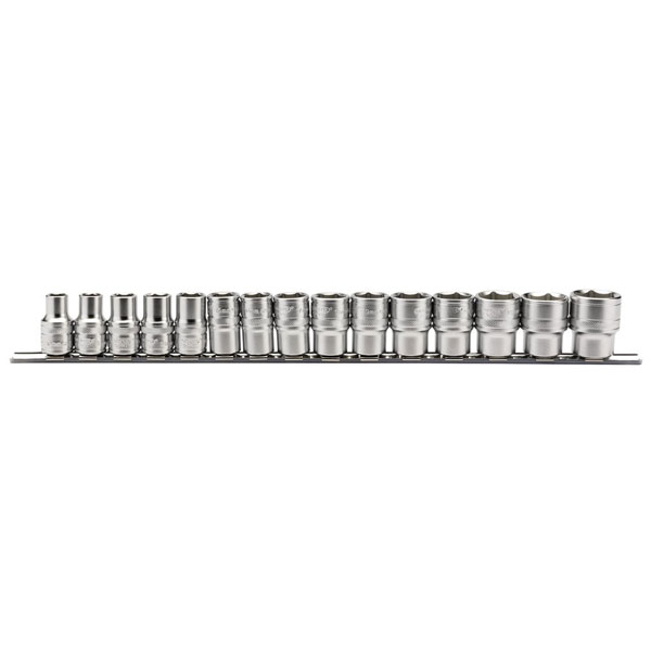  16496 1/2" Sq. Dr. Metric socket on Metal Rail (15 Piece)