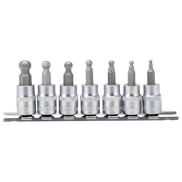  16296 3/8" Sq. Dr. Hexagonal Socket Bit Set (7 Piece)