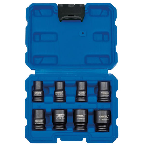 Draper 83089 3/8" Sq. Dr. Metric Impact Socket Set (8 piece)