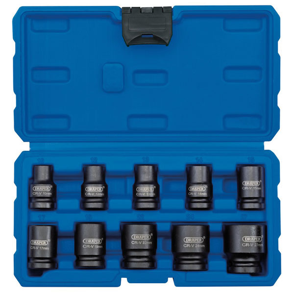 Draper 83092 1/2" Sq. Dr. Metric Impact Socket Set (10 Piece)
