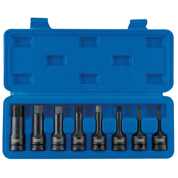 Draper Expert 26439 1/2" Sq. Dr. Impact Hexagonal Socket Bit Set (...