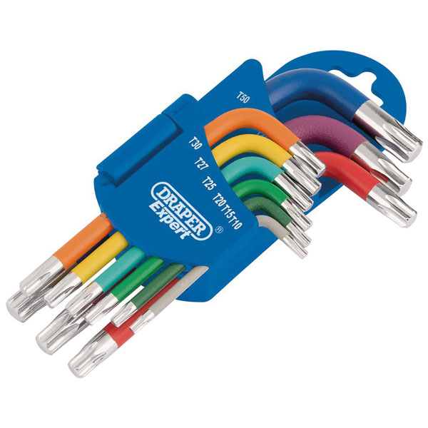 Draper Expert 66135 Metric Coloured Short Arm TX-STAR® Key Set (9 ...