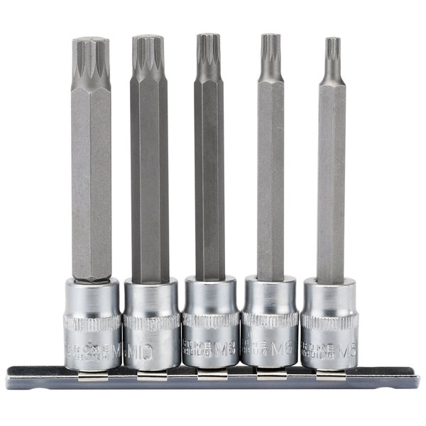  16349 3/8" Sq. Dr. Spline Socket Bit Set (5 Piece)