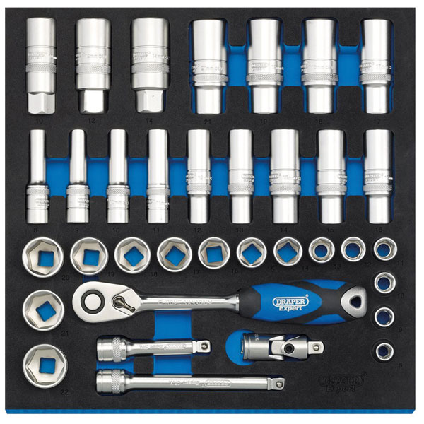  63534 3/8" Socket Set in 1/2 Drawer EVA Insert Tray (35 Piece)