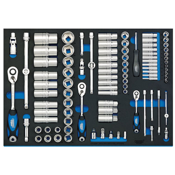  63537 1/4", 3/8", & 1/2" Socket Set Drawer EVA Insert Tray 96Pc