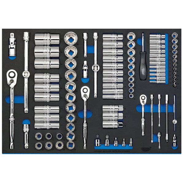  63539 1/4", 3/8", & 1/2" Socket Set Drawer EVA Insert Tray 96Pc