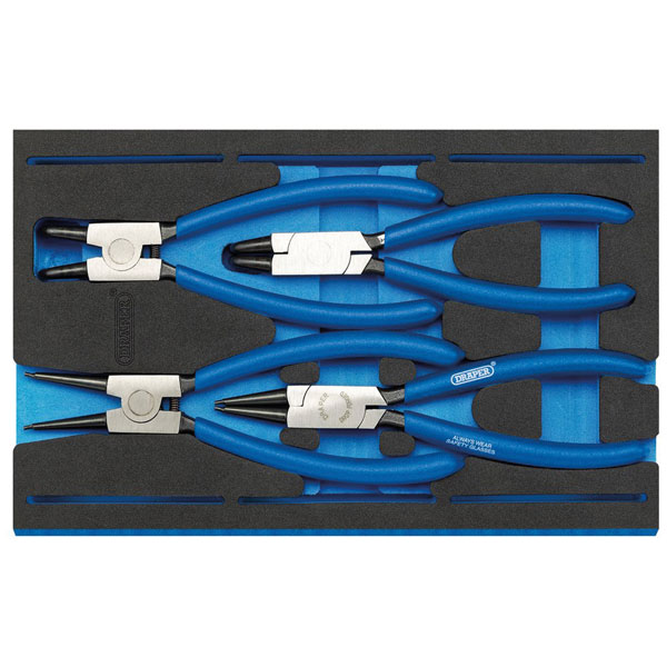 Draper 63218 Circlip Plier Set in 1/4 Drawer EVA Insert Tray (4 Piece)