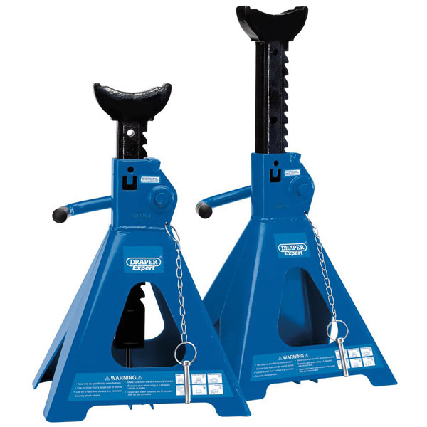 Draper Expert 01814 Pair of Pneumatic Rise Ratcheting Axle Stands ...