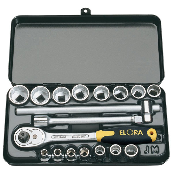Draper 25932 3/8" Sq. Dr. Elora Metric Socket Set (18 Piece)