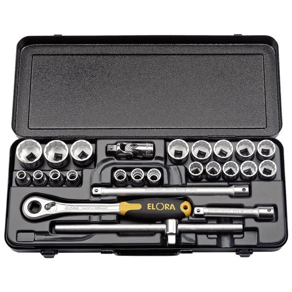 Draper 50648 1/2" Sq. Dr. Elora Metric Socket Set (25 Piece)