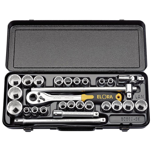 Draper 50650 1/2" Sq. Dr. Elora Metric and Imperial Socket Set (28...