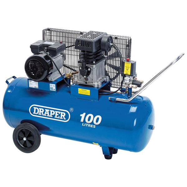 Draper 31254 100L Belt-Driven Air Compressor (2.2kW)