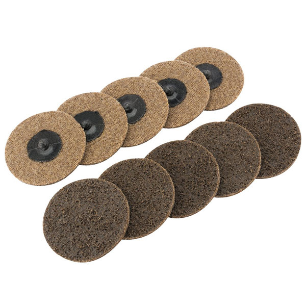Draper 75628 Ten 75mm Polycarbide Abrasive Pads (Course)