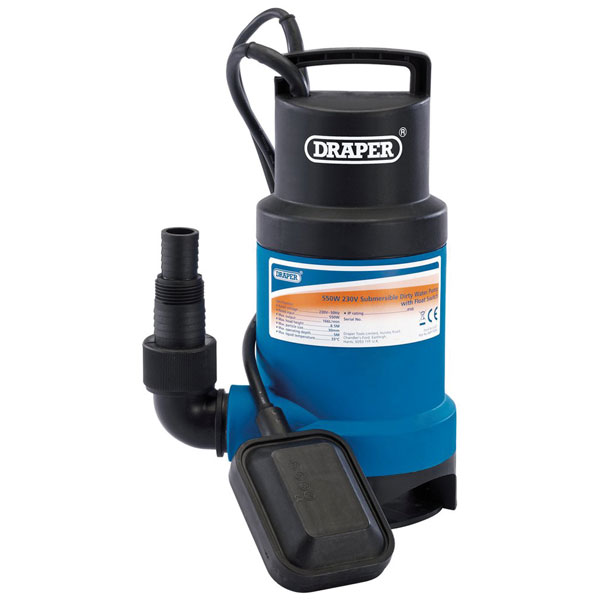 Draper 61621 166L/Min Submersible Dirty Water Pump with Float Swit...