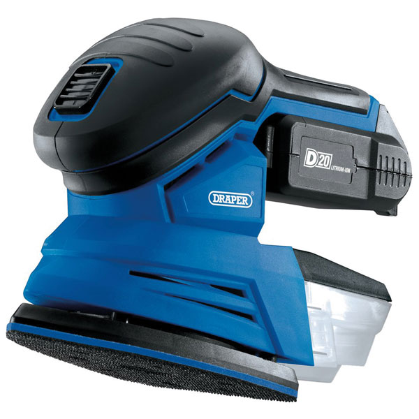 Draper 00608 D20 20V Tri-Base (Detail) Sander with 1x 2Ah Battery ...