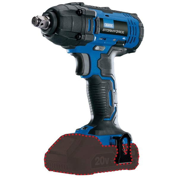 Draper 89519 Storm Force® 20V 1/2" Mid-Torque Impact Wrench (250Nm...