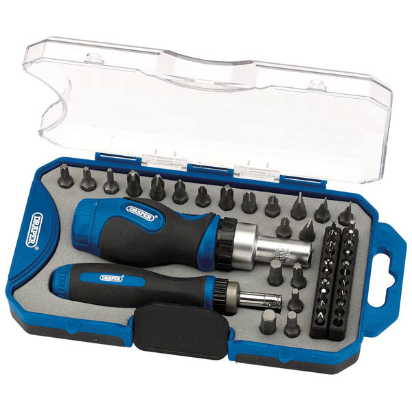 Draper 46479 Ratchet Screwdriver and Bit Set (42 Piece)