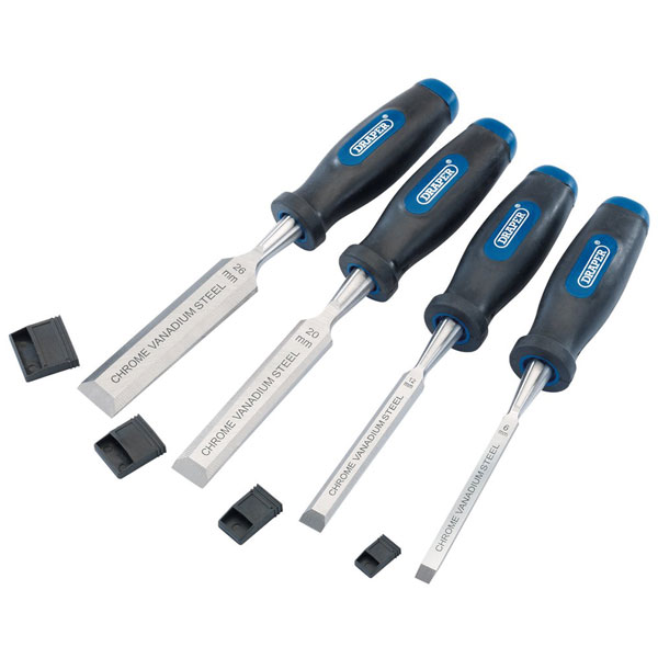Draper 83351 Bevel Edge Wood Chisel Set (4 Piece)