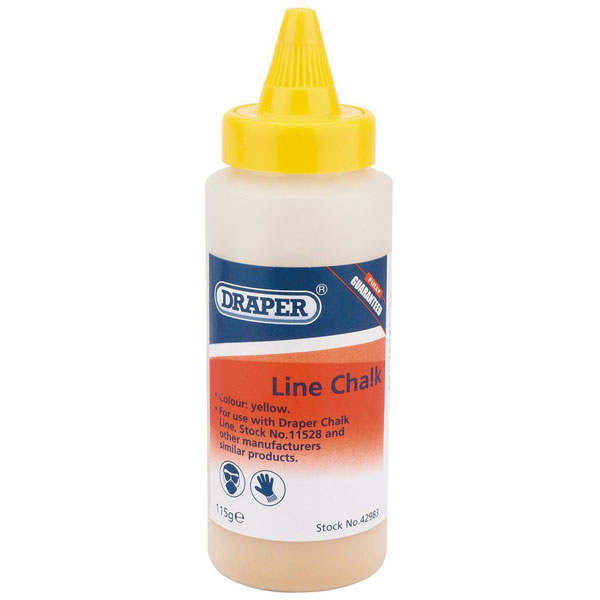 Draper 42967 Plastic Bottle of Blue Chalk for Chalk Line (115g)