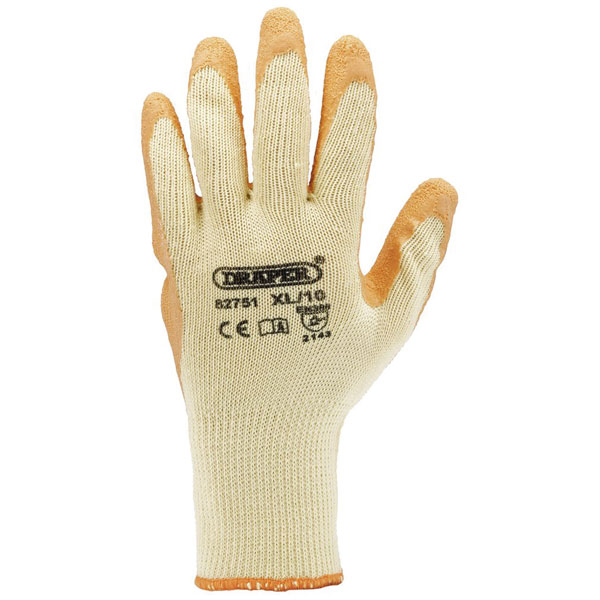  82602 Orange Heavy Duty Latex Coated Work Gloves - Extra Large