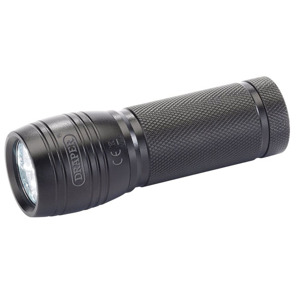 Draper 81110 LED Aluminium Hand Torch (3 x AAA Batteries Required)
