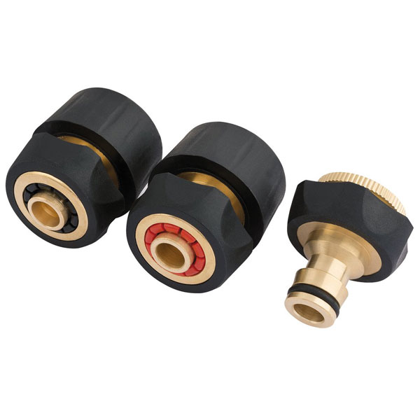 Draper 24529 Brass and Rubber Hose Connector Set (3 Piece)