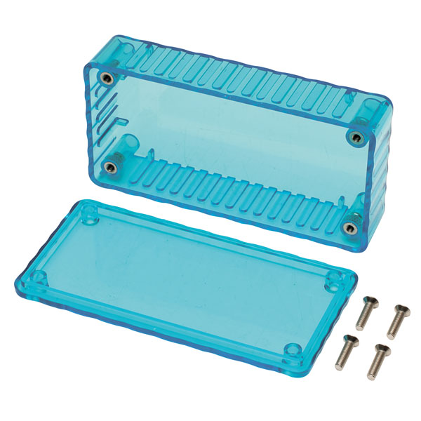 R-TECH 524333 Polycarbonate Enclosure 100 x 50 x 25 Translucent Blue