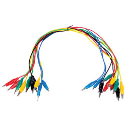 Pk of 10 Croc Leads (Red,Black,Blue,Green,Yellow) 460mm