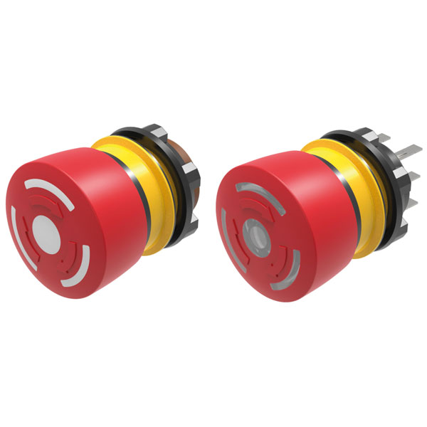 EAO 84-5331.2B20 Series 84 Emergency-Stop Pushbutton 1NC/1NO Red I...