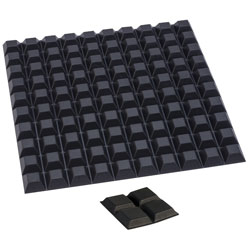 R-TECH  Rubber Self-Adhesive Flat Square Feet - Black