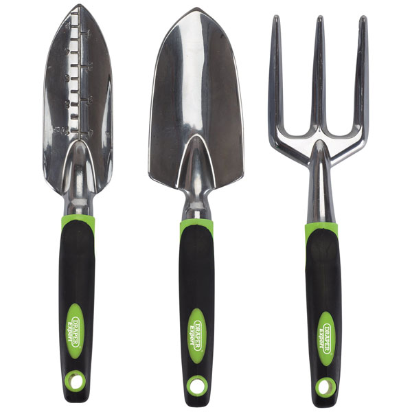 Draper 08992 Ergonomic Soft Grip Aluminium Fork and Trowel Set (3 ...