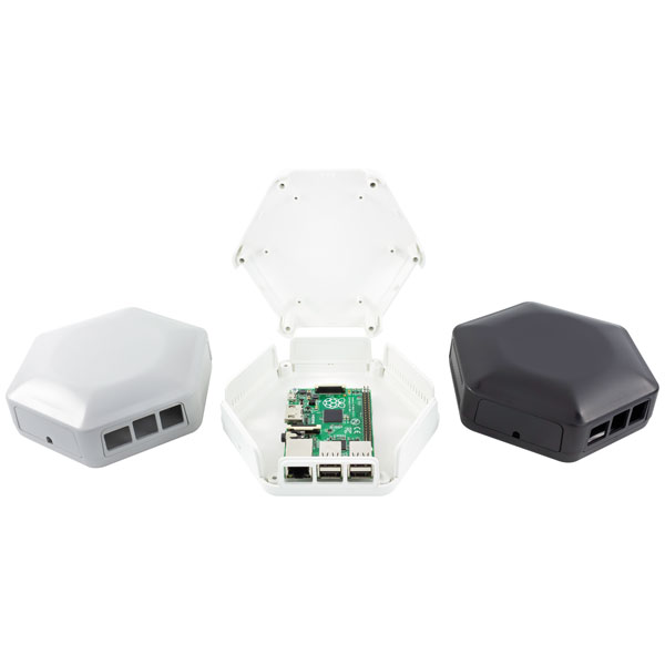 CamdenBoss CBHEX1-PI3-BK Hex-Box Pi 3 Ready Enclosure, Black