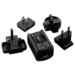 AC/DC Adapter with USB Output and Interchangeable Heads