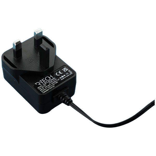 R-TECH 857078 AC/DC Adapter 12dc 1amp UK Plug Top