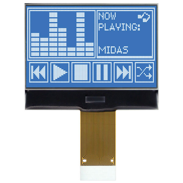  MCCOG128064B12W-BNMLW 128x64 Graphic COG LCD White on Blue