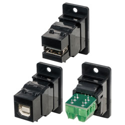 USB2 A Female to A Female Low Profile Panel Mount Coupler