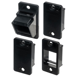 2 Piece, Black Clipin Low Profile Panel Mount Blank