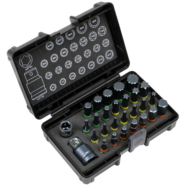 Sealey AK21902 TRX-Star*/Hex/Spline Bit Set Impact 28pc 3/8" & 1/2...