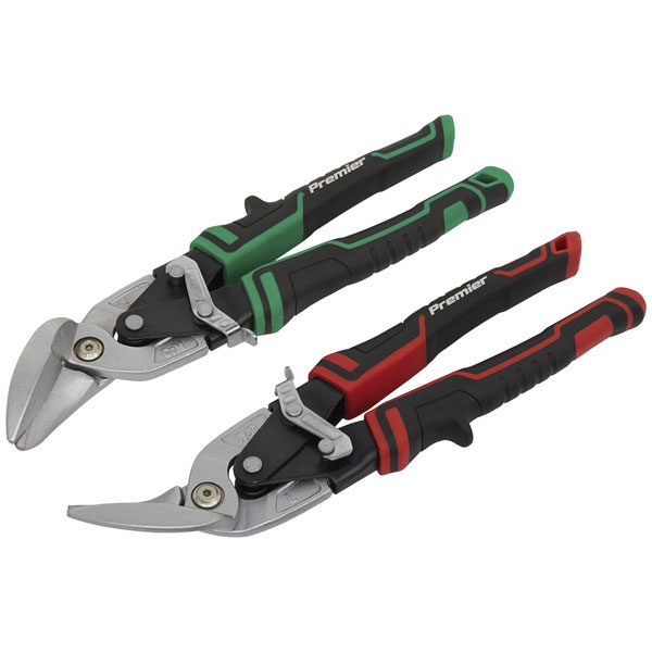 Sealey AK69072 High Leverage Offset Aviation Tin Snip Set 2pc