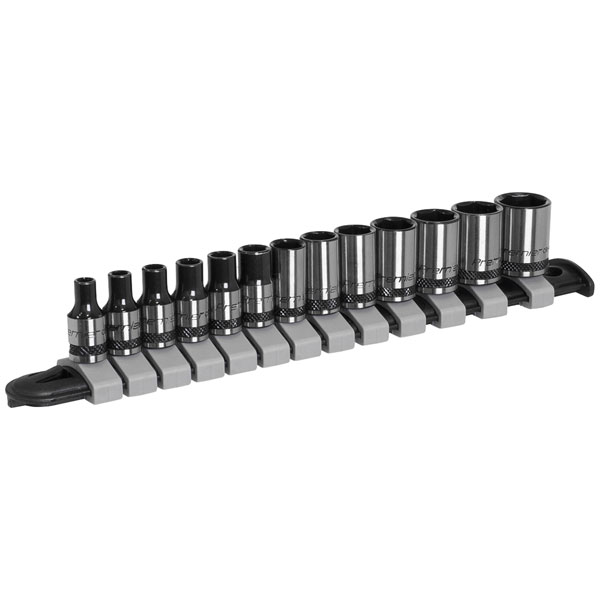  AK7990 Socket Set 13pc 1/4"Sq Drive Metric - Black Series