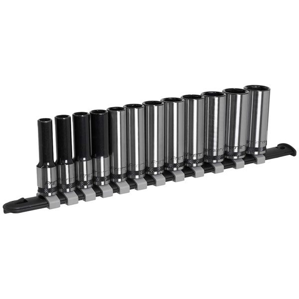 Sealey AK7993 Socket Set Deep 12pc 3/8"Sq Drive Metric - Black Series