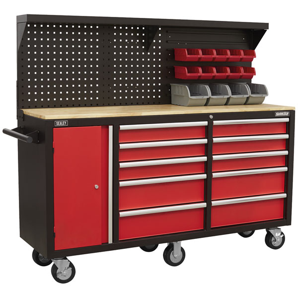 Sealey AP6310 Mobile Workstation 10 Drawer with Backboard