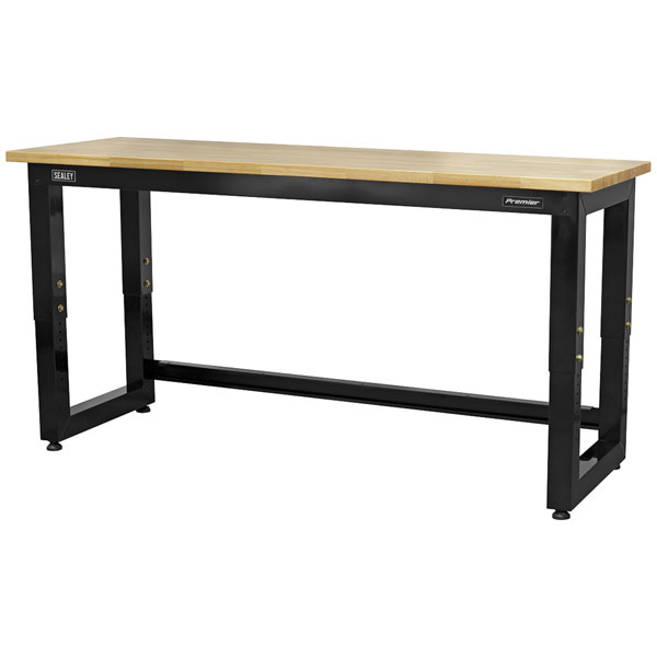Sealey APMS22 Steel Adjustable Workbench with Wooden Worktop 1830m...