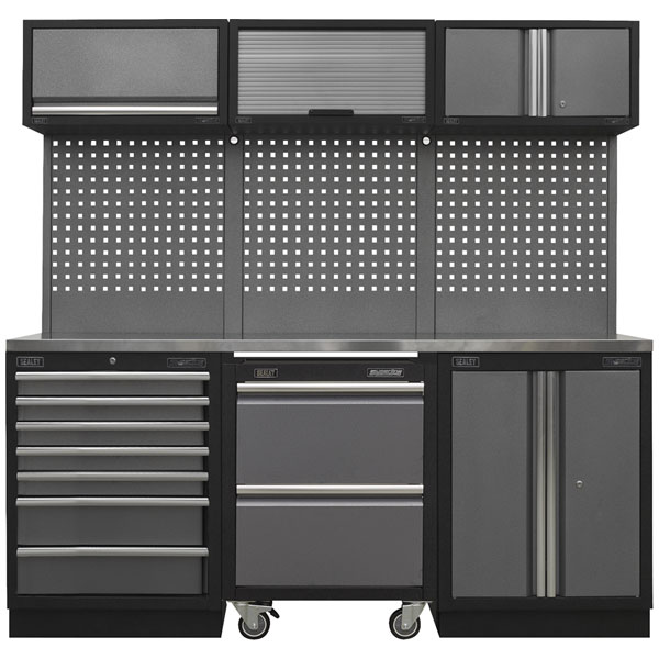 Sealey APMSSTACK12SS Superline Pro 2.04m Storage System Stainless ...