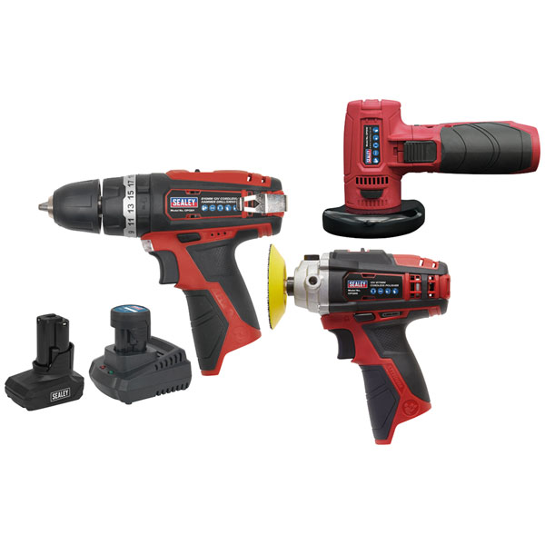 Sealey CP1200COMBO7 3 x 12V SV12 Series Cordless Power Tool Combo Kit