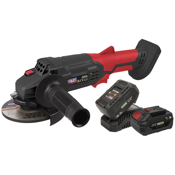 Sealey Cp20vagbkit Cordless Angle Grinder Kit Ø115mm 20v 4ah Sv20