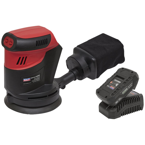 Sealey CP20VOSKIT1 Cordless Orbital Palm Sander Kit Ø125mm 20V 2Ah...